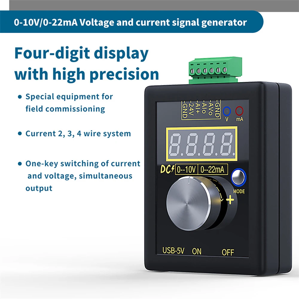 FNIRSI SG-002 4-20mA 0-10V Digital Analog Voltage Signal Generator 0-20mA Current Transmitter Debug Source Calibrator 3