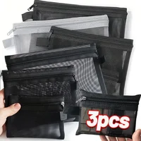 1/3pcs Mesh Clear Cosmetic Bags Small Large Black Makeup Bag Portable Travel Toiletry Organizer Case Lipstick Storage Pouch 1