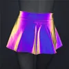 Holographic Women Mini Skirt Reflective Streetwear Nightclub Festival Rave Party Female Short Pleated Skirts Falda Mujer 6