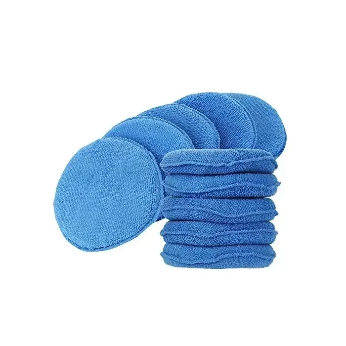 Microfiber Wax ApplicatorPad Combination 5 Diameter Ultra Soft with Finger  Pocket Polish Car Wax Apply Buff Pads Car Cleaning - AliExpress