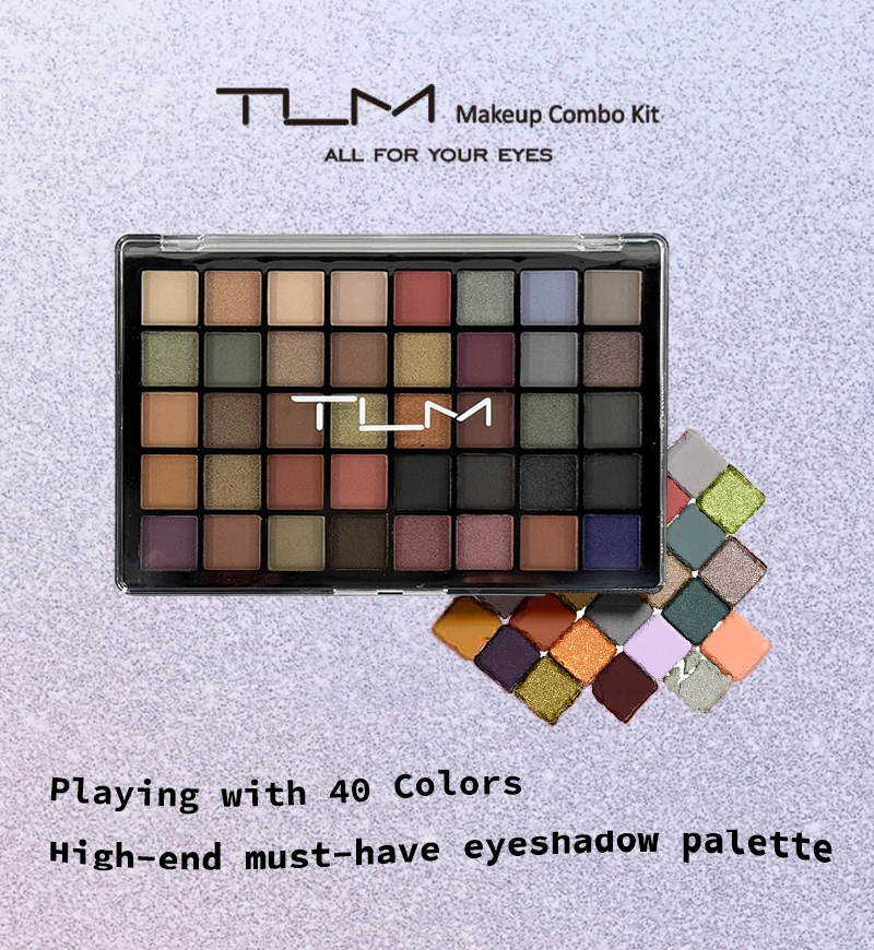 TLM 40 Color Eyeshadow Makeup Set with Brushes