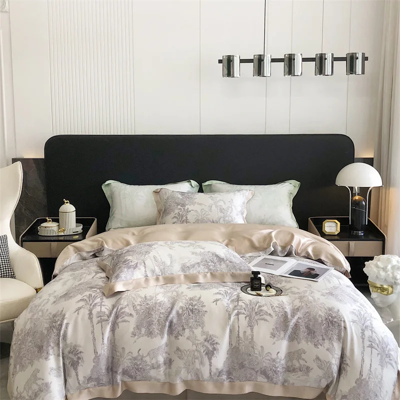 Bamboo Fiber Bed Sheet Pillowcase Bamboo Fiber Quilt Cover Set