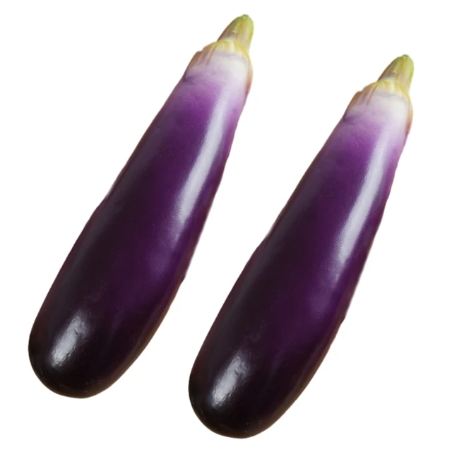2pcs Simulated Eggplants Soft Foam Artificial Aubergines Simulation Vegetables Lightweight Photography Props Ornament