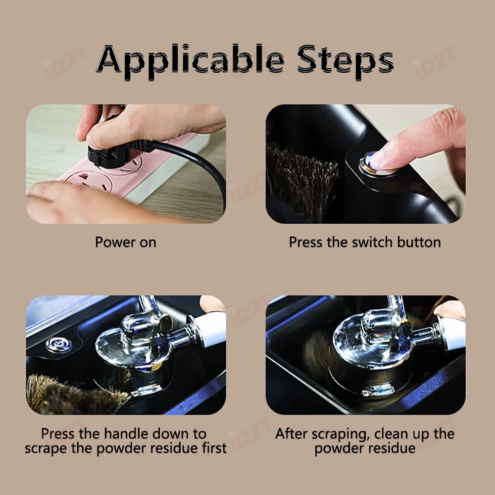 GZZT 055G-PG Portafilter Cleaning Machine Coffee Cleaner Coffee Cleaning Tool Coffee Grounds Powder Bowl Cleaning Machine 3