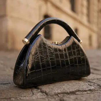 Borse da Sera a Mezzaluna per Donne, Borsette alla Moda in Pelle PU, NUOVA Borsa a Scatola per Matrimoni e Feste, Pochette da Donna con Chiusura a Clip, NUOVE Borse da Donna