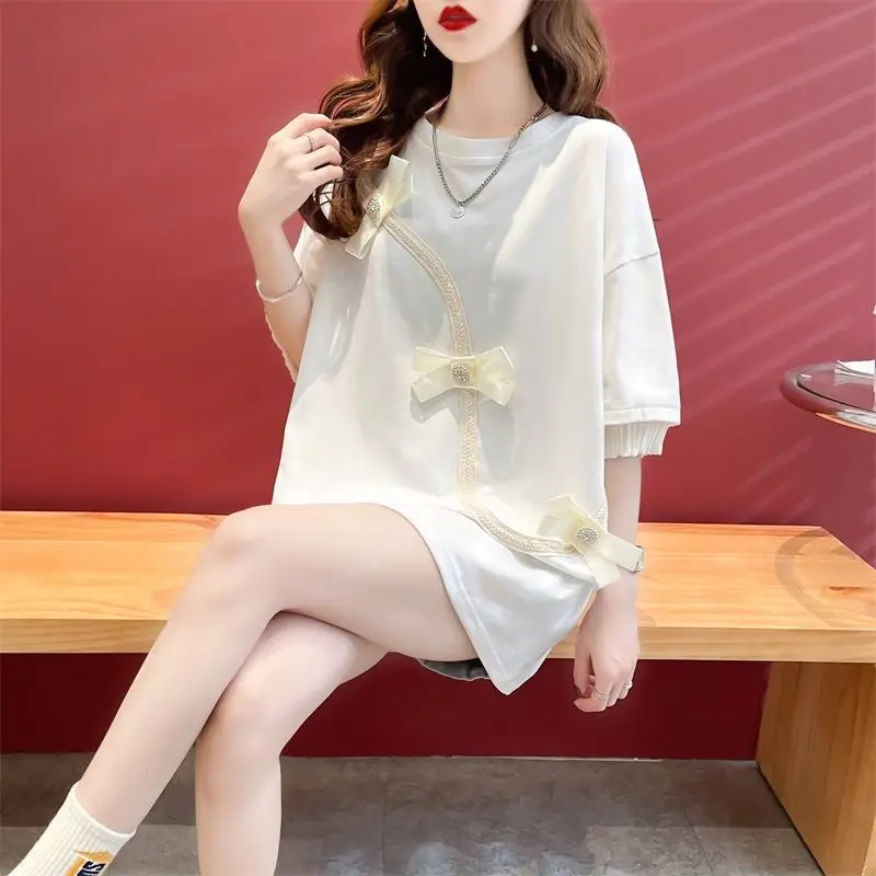 Autumn Winter Women\'s Sweet Patchwork Fake Two Piece Sweatshirt Lady Loose Casual Vintage All-match Pullover Top Female Clothes