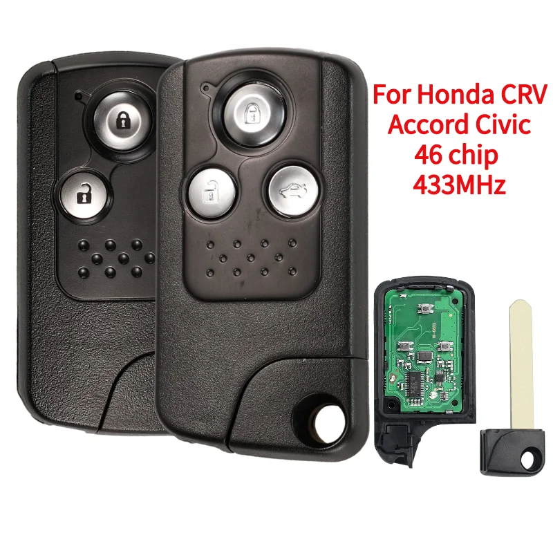 

2/3 Buttons Remote Car Key Fob FSK 433MHz ID46 Chip For Honda CRV Accord Civic Odyssey Intelligent Smart Keyless Entry