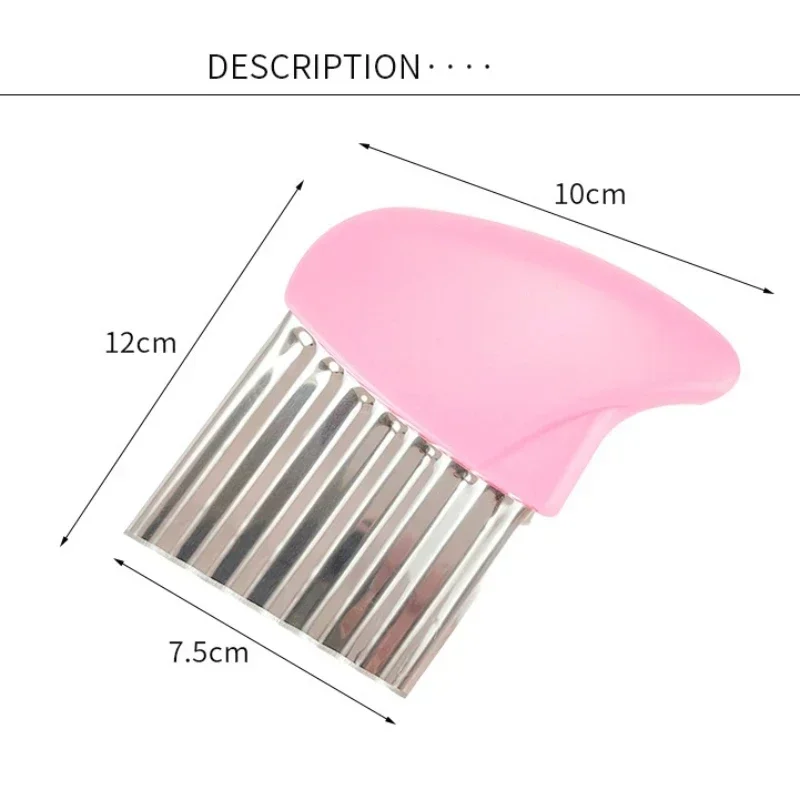 Stainless Steel Potato Chip Slicer Dough Vegetable Fruit Crinkle Wavy Slicer Knife Potato Cutter Chopper French Fry Maker Tools