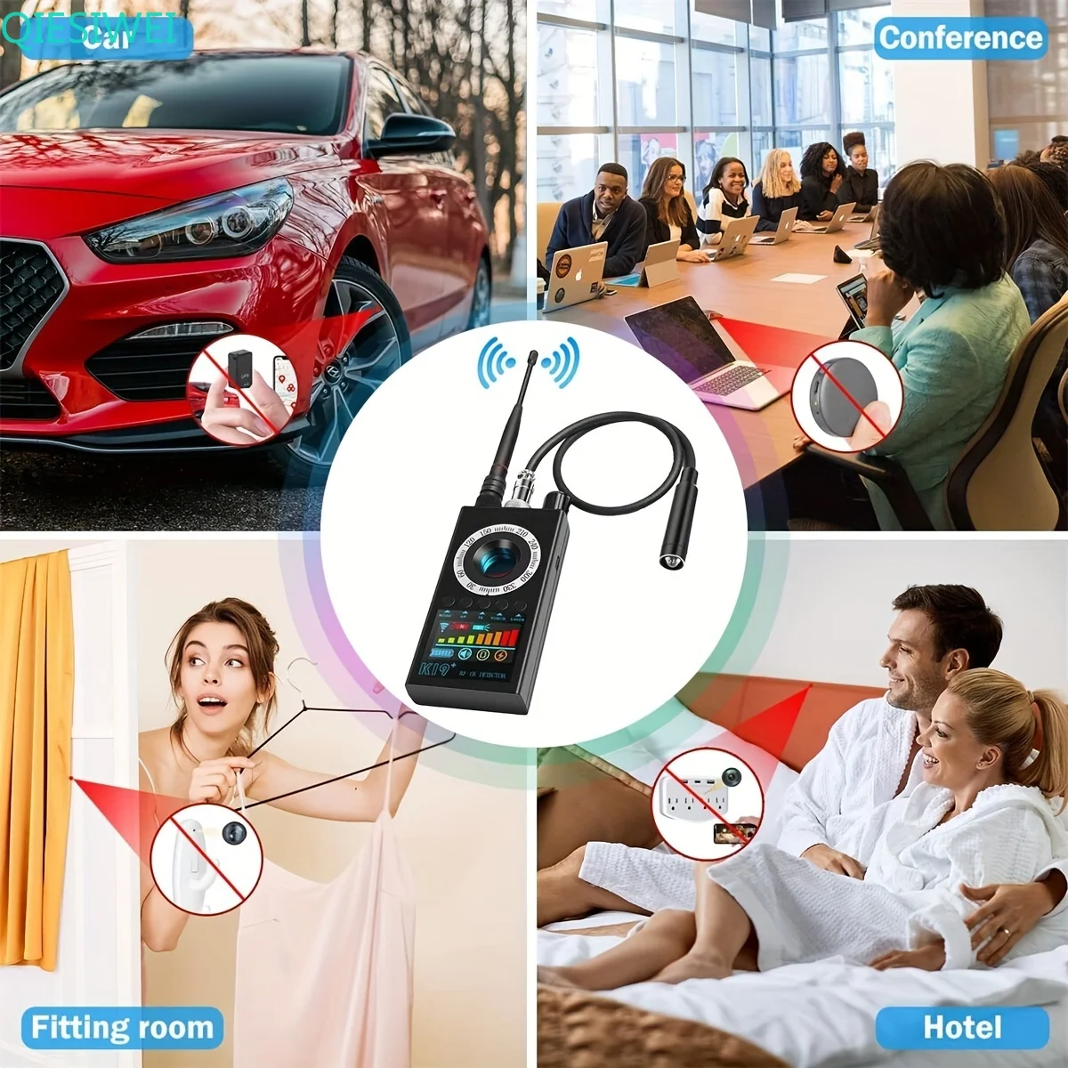 K19+ Hidden Anti Eavesdropping Camera Detector RF Wireless GSM Signal Wiretapping GPS Tracker Spy Cam Detector Bug Finder