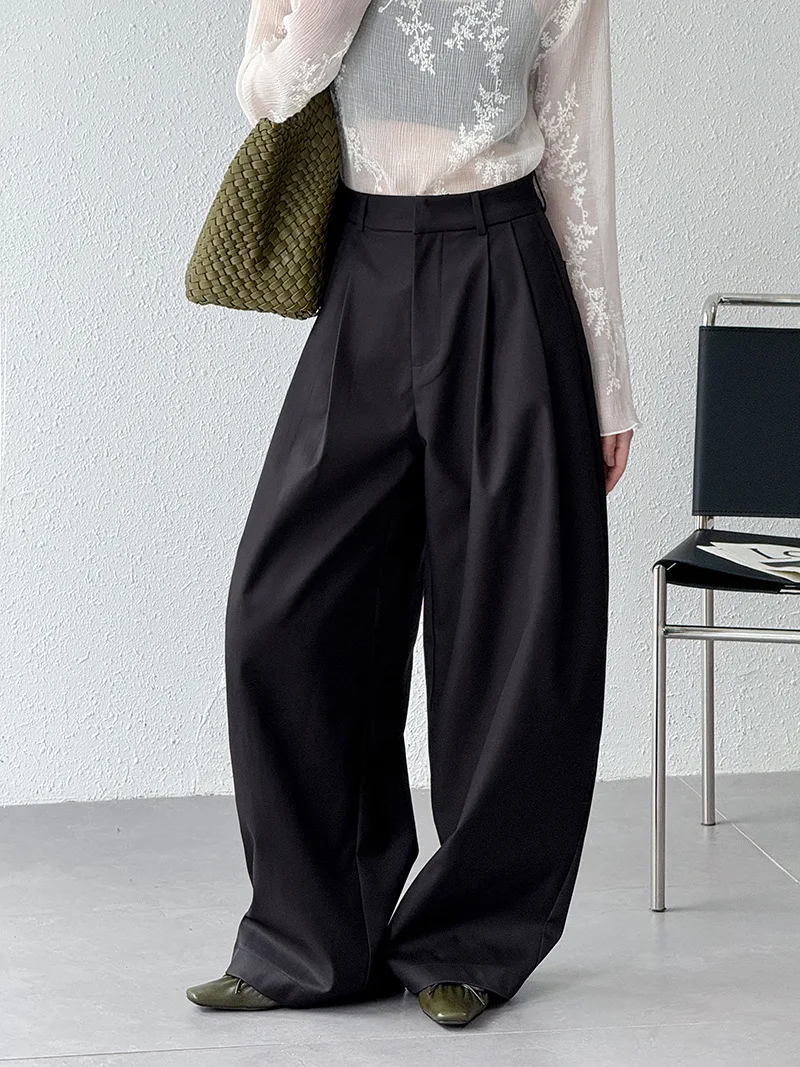 2026 Women Spring Wide Leg Causal Long Pants Comfortable High Waist Stright Pants Female Women Clothes Trousers
