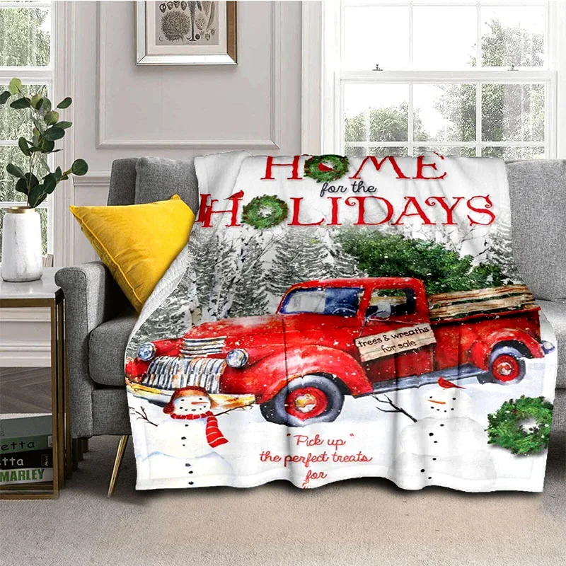 

Blanket Throw Merry Christmas Soft Flannel Blanket Dust Cover Sofa Bed Throw Blankets for Adult Teen Home Holiday Christmas Gift