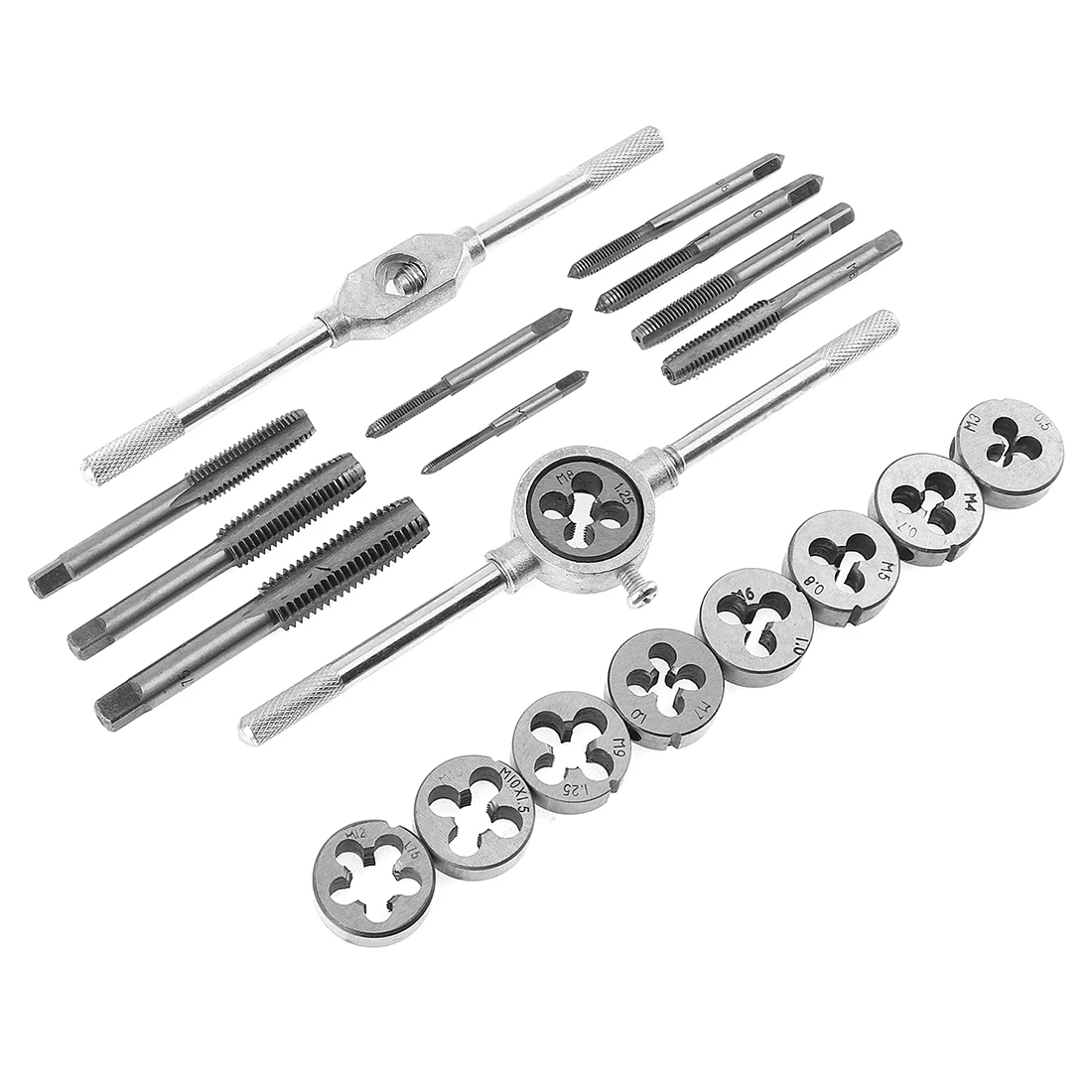 

Multifunction Tap and Die Set 12/20Pcs M3-M12 Metric Screw Thread Plugs Hand Screw Taps Straight Taper Tapping and Thread Tool