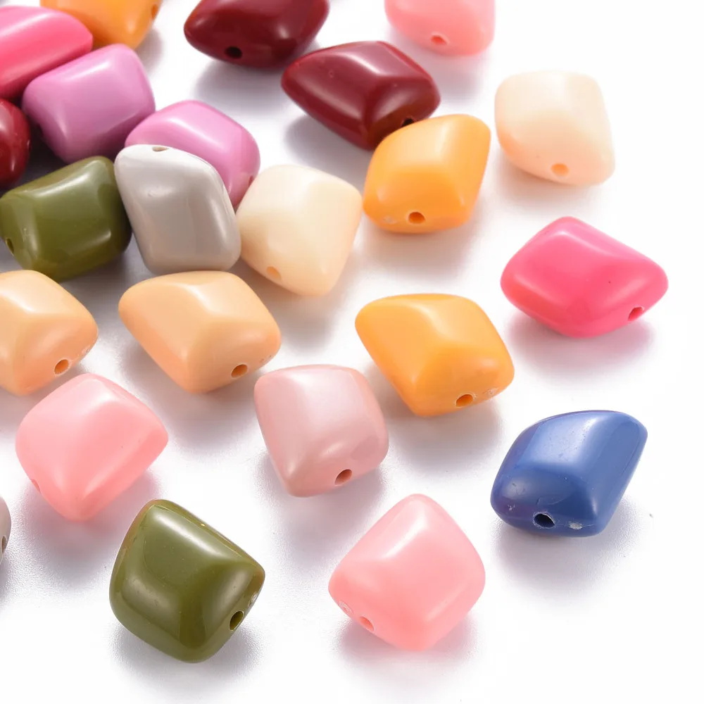 

500g Opaque Acrylic Beads Polygon Mixed Color 17.5x15.5x11mm Hole: 2mm about 230pcs/500g