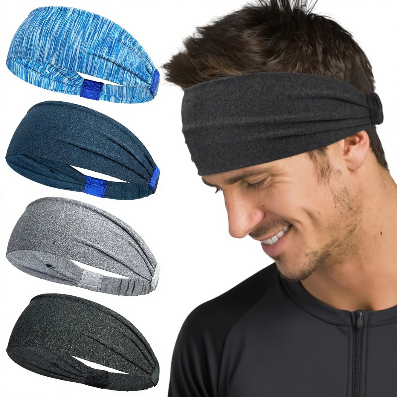Sports Headbands For Men Woman Gym Yoga Sweat Hair Bands Soft Elastic Hairbands Stretch Outdoor Sport Sweatbands