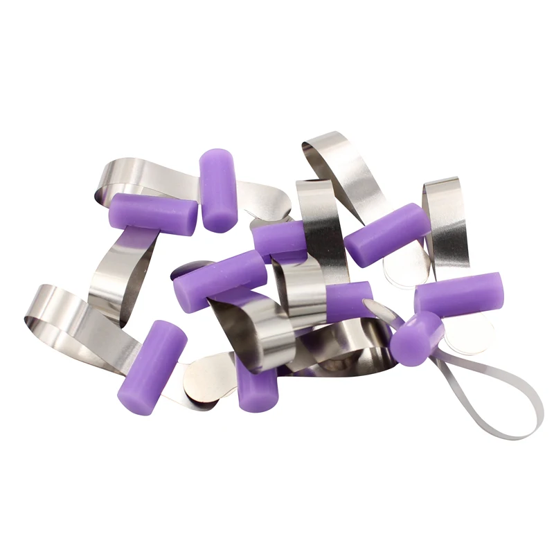 20 pces dental formando folha de metal matriz matrizes banda retainerless com retentor de borracha material ortodôntico dental matrice