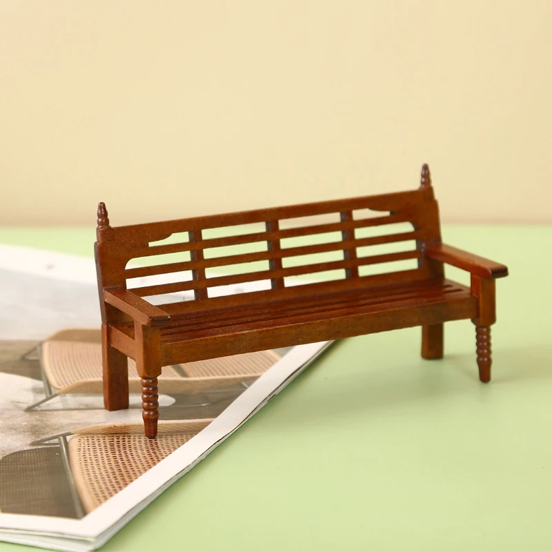 1:12 Dollhouse Miniature Park Bench Backrest Chair Furniture Model ...