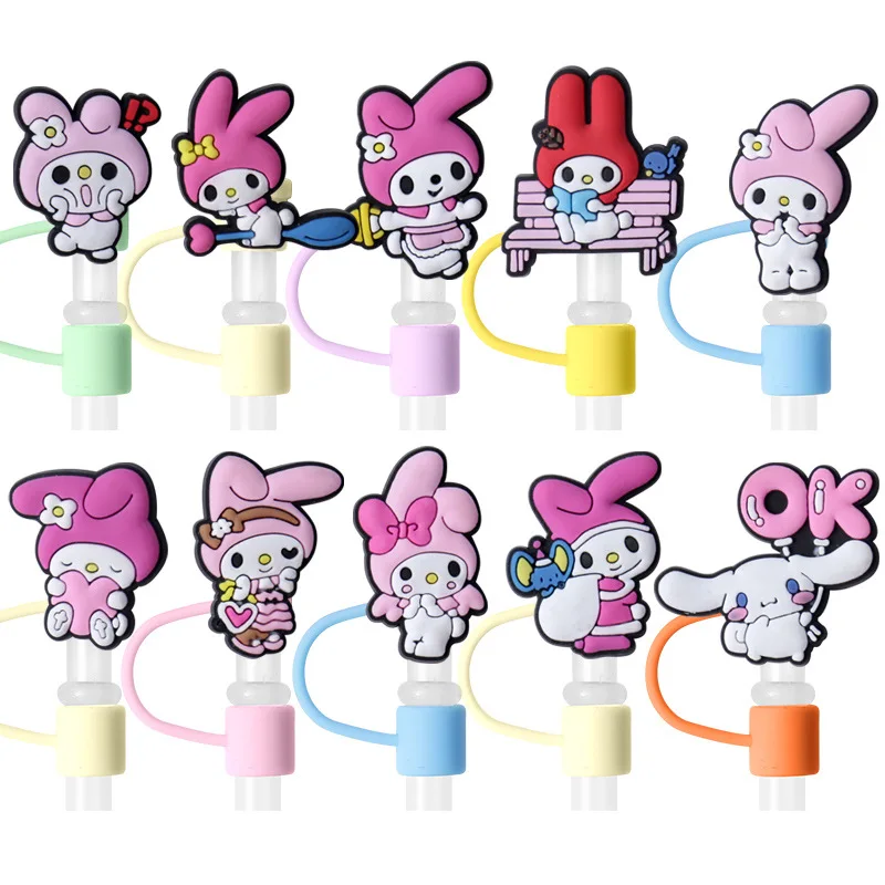 

1pcs animation cartoon reusable 8MM silicagel straw cap, airtight and dustproof, splashproof straw cover for