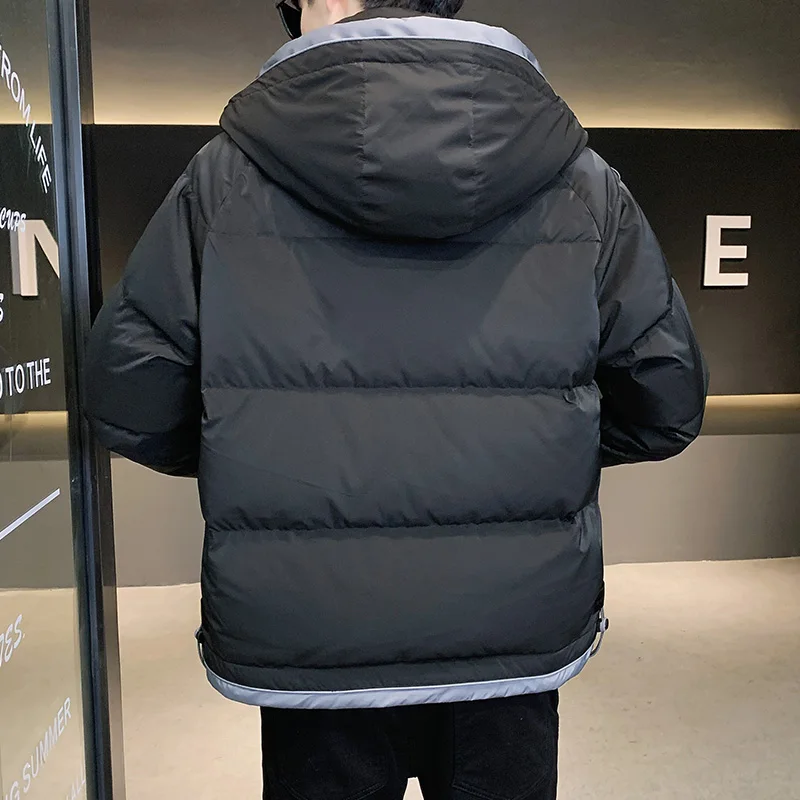 Duck Down Jackets Men's Autumn Winter Thick Parkas Outwear Solid Warm Hooded Puffer Coat Oversized M-4XL Windproof Padded Parkas