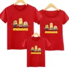 Disney Minions family cotton printed t-shirts men and women summer new loose short-sleeved parent-child outfits cartoon tops 2