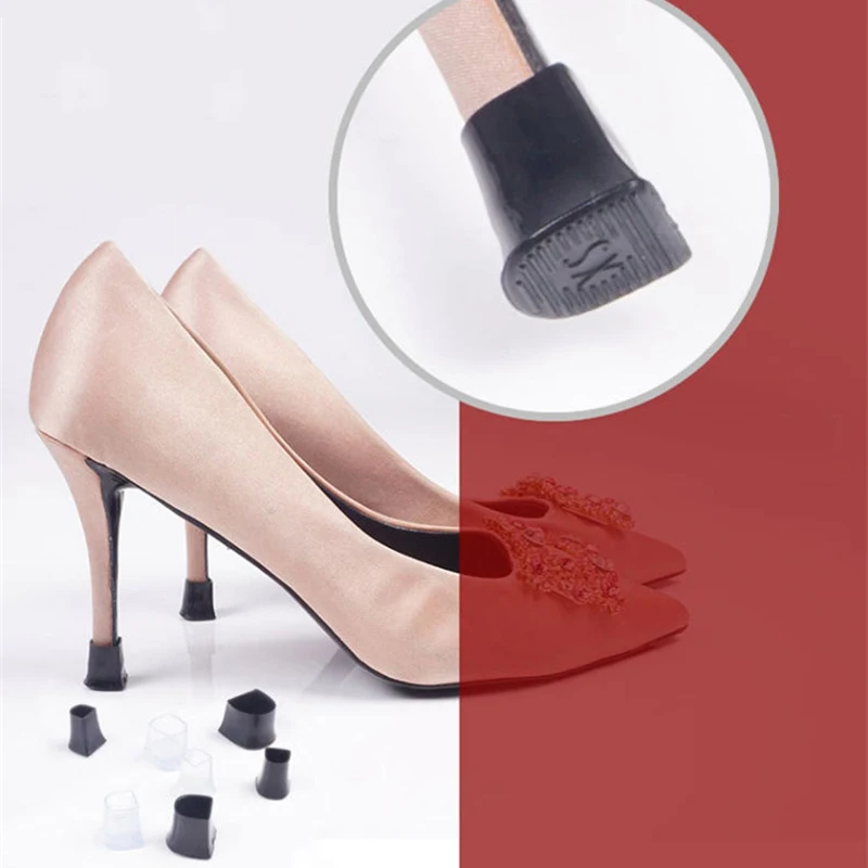 Heel Protector 1Pair Silicone Heel Protectors Stoppers Latin Stiletto Dancing Covers Antislip High Heeler Bridal Wedding Shoes Accessories