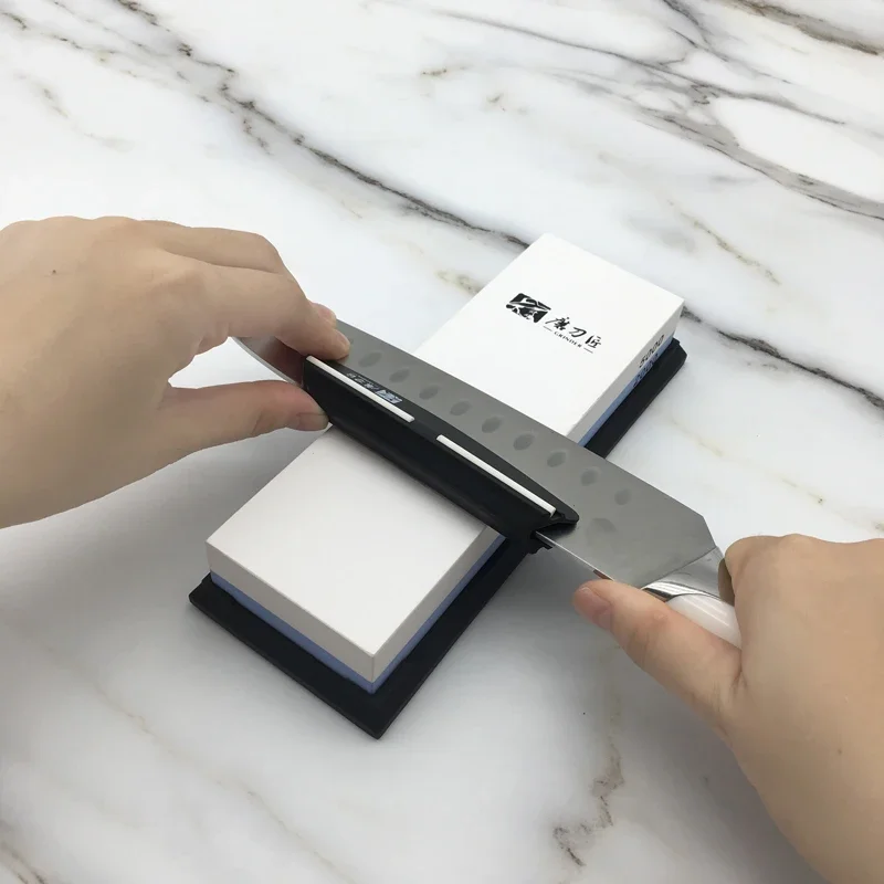 GRINDER Whetstone 2000/5000# Professional sharpening stone Angle guide Fixde Diamond Non Slip base Kitchen sharpening system