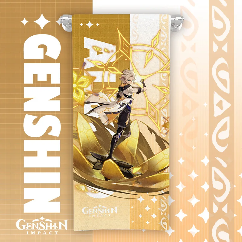35*75cm Genshin Impact Towel Cotton Multiple Genshin Games Character Printed Absorbent Anime Sports Bath Towels Gift Bath Towel