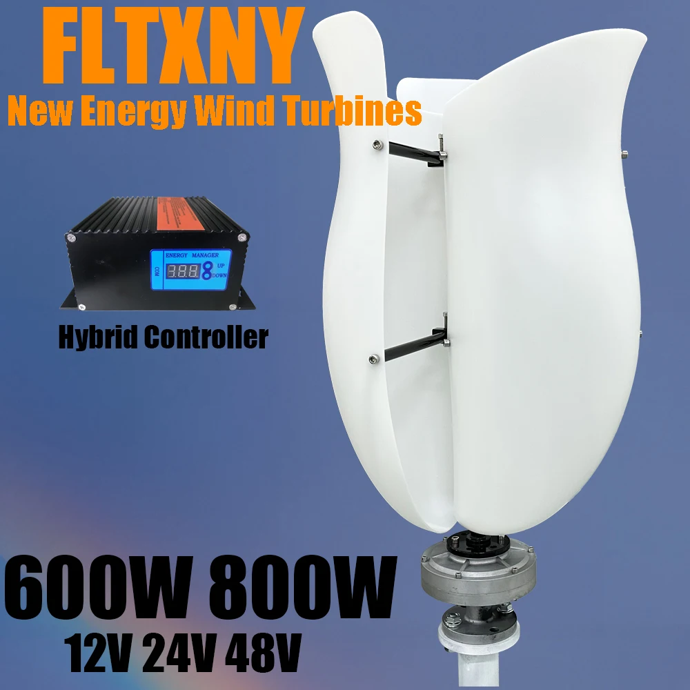 

Low Wind Star 12V 24V 48v Alternative Energy Generators 800W Wind Vertical Turbine Generator With MPPT Controller