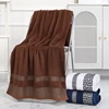 1 enlarged and thickened non shedding water absorbing household pure cotton patterned large bath towel 1