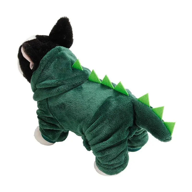 Sweat à Capuche Dinosaure Pour Chat Et Chien - Tissu Doux Velours Corail, Queue Amovible - 5 Tailles XS à XL