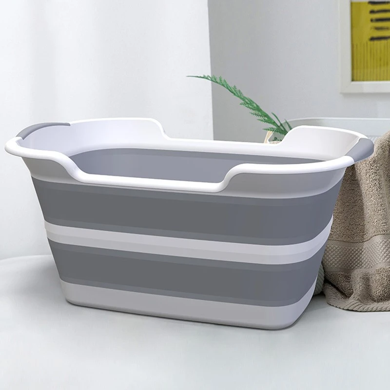 Moving Baby Portable Bathtub Folding Shower Steam Plastic Simple Half
