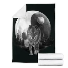 

Wolf Soft and Warm Blanket Premium Fleece Blanket 3D All Over Printed Sherpa Blanket on Bed Home Textiles Christmas Blanket 02