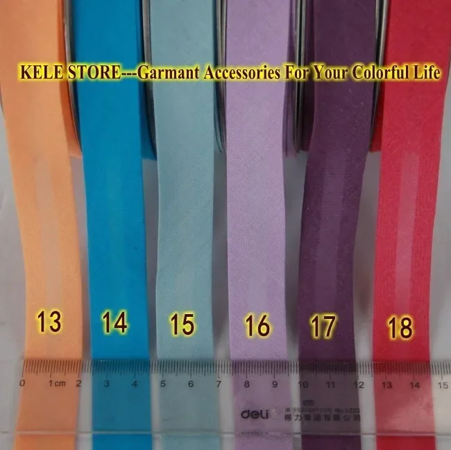 Cotton Bias Tape,size: 20mm, Width:3/4",12 Color.25yds Fold Tape,DIY Material s,solid Color