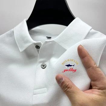 Men's Summer Cotton Polo Shirt Short sleeved Business Leisure Fashion Slim Fit Polo Shirt Men's T-shirt