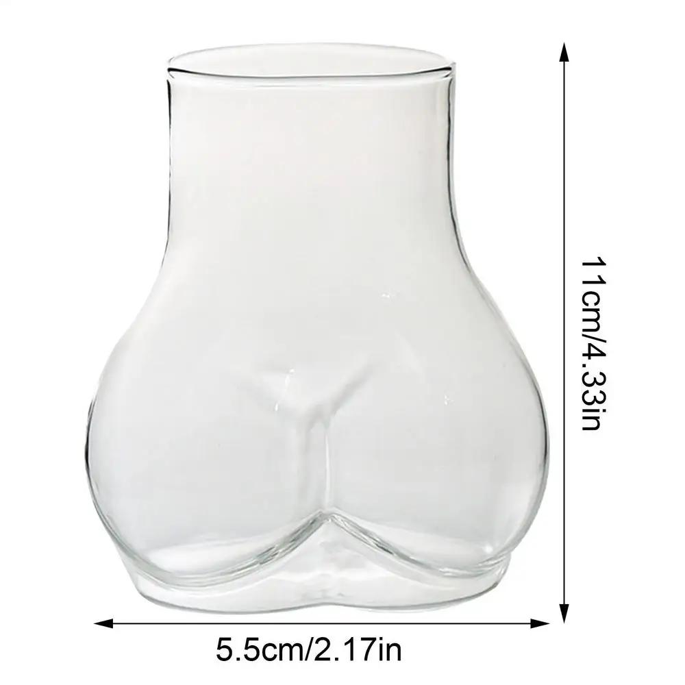 Butt Glass Cup Funny  Glass Ass Mug Milk Taste Butt Body Shape Lovely Cup 450ml Glass Cup For Milk Water Coffee Cups Home Decor