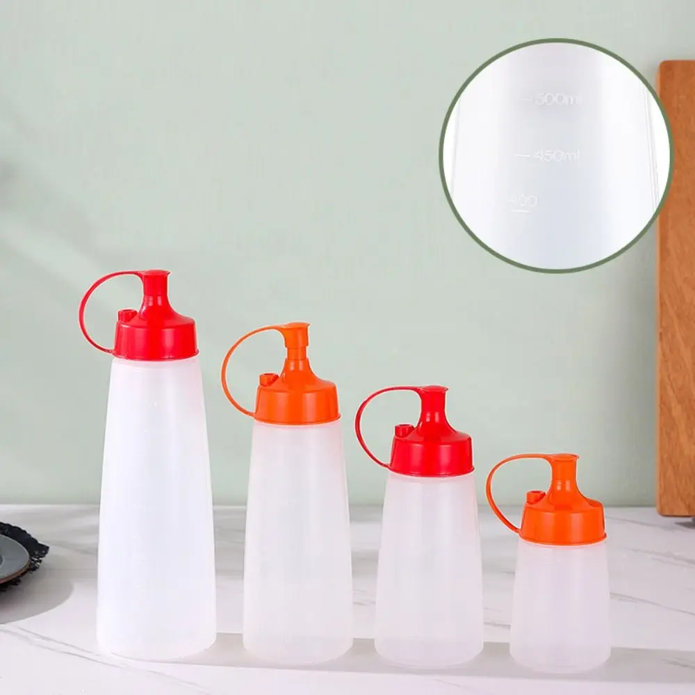 

Plastic Condiment Squeeze Bottles Leak Proof Thickened Salad Sauce Bottles With Scale Olive Oil Storage Jar Vinegar