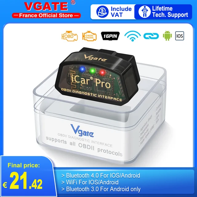 Vgate Icar Pro Elm327 Wifi Obd2 Scanner Bluetooth-compatible 4.0 For  Android/ios Car Auto Diagnostic Tool Pk Icar2 Elm 327 V1.5