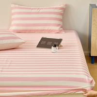 Pure Cotton Fitted Sheet Bed Linen Home Bed Cover Single/Queen/King Size Bedsheet простынь на резинке (Pillowcase Need Order) 2
