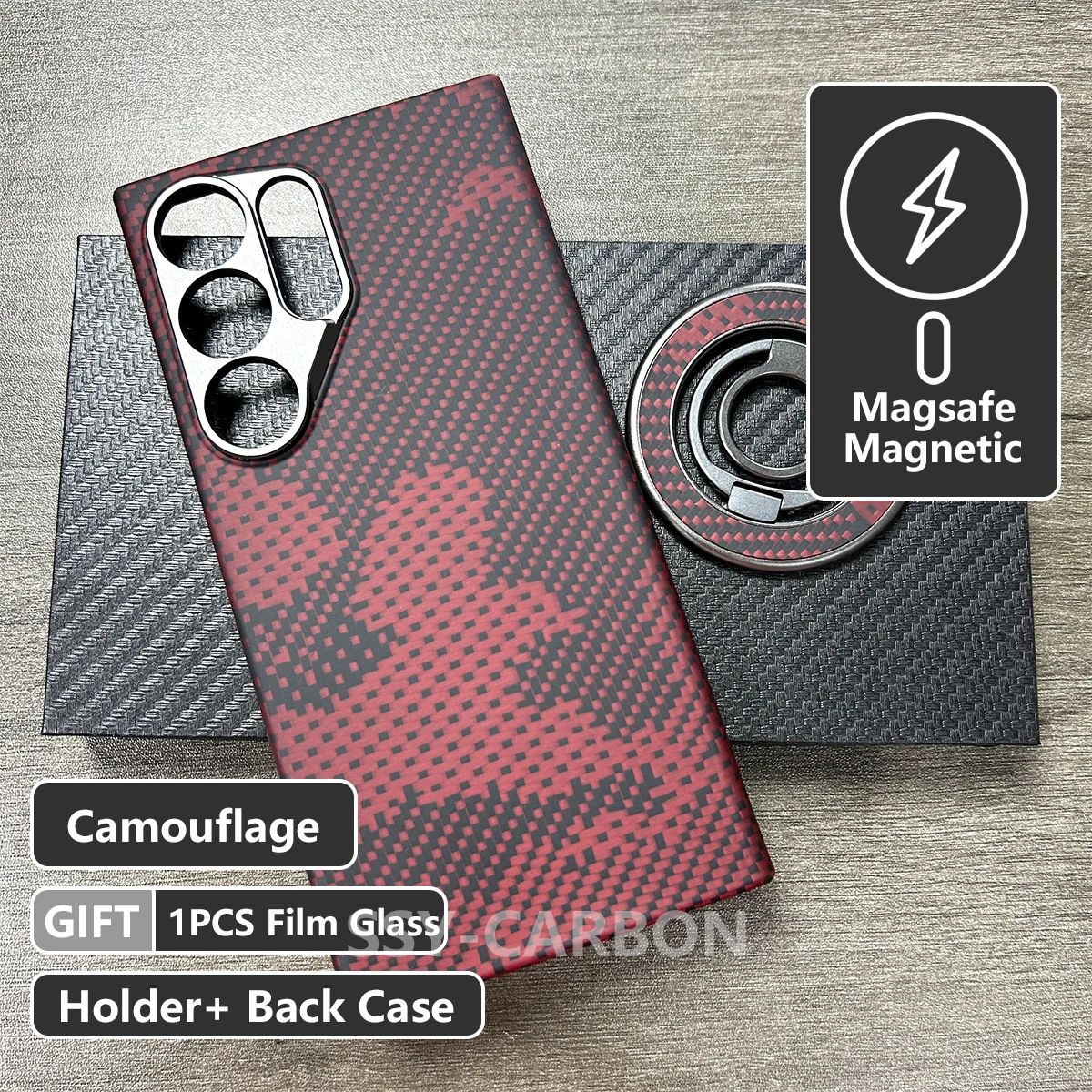 غلاف حماية فائق النحافة من ألياف الكربون متوافق مع...