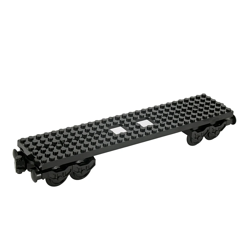 MOC Stadt Technische Idee Zug 6*28 Basis Rad Wagen Bausteine Ziegel Zusammengebaut DIY Spielzeug für Kinder Weihnachten geschenke – Detail 1