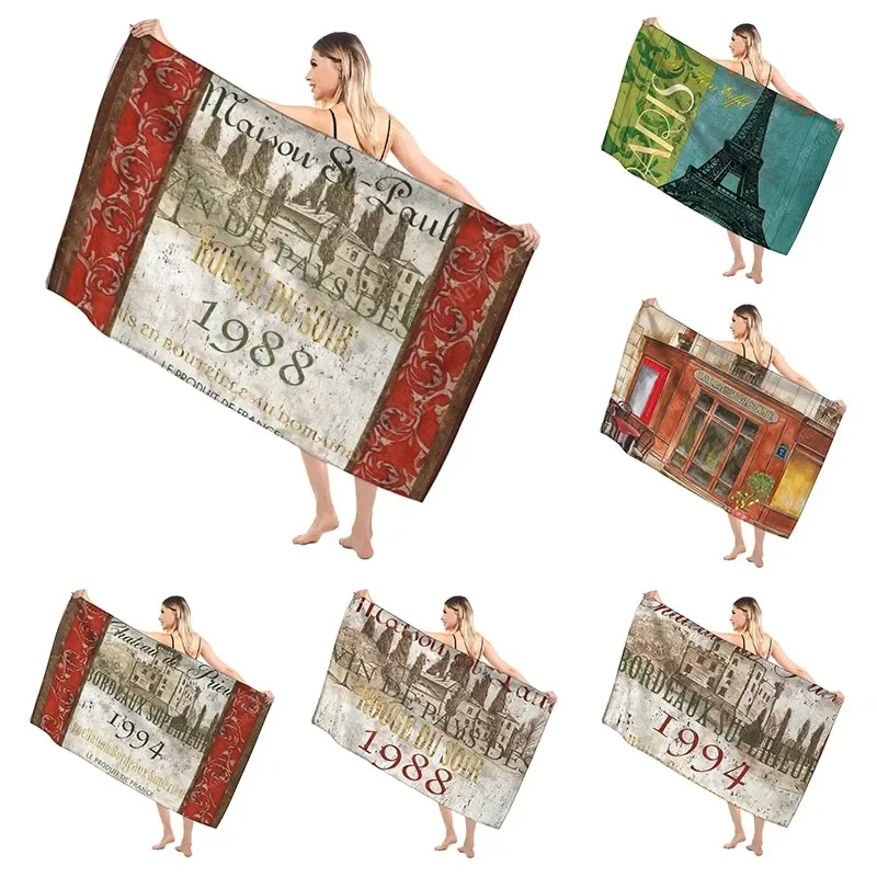 

Christmas Retro Bathroom Adult Soft Bath Towel Sauna Large Beach Towel Modern Fitness Towel Hotel Women's Shower Quick Drying