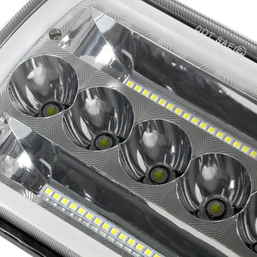 앰버 DRL LED 헤드라이트 6000K 화이트 사각 디자인 자동차 헤드램프 LED 기술 4 모델 헤드라이트 어셈블리