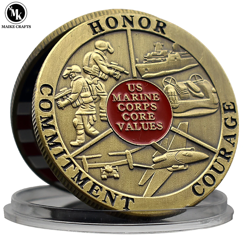 Us Marine Corps Challenge Coin Metal Craft Impegno Coraggio Medaglia D'Onore Regalo Collezione Militare