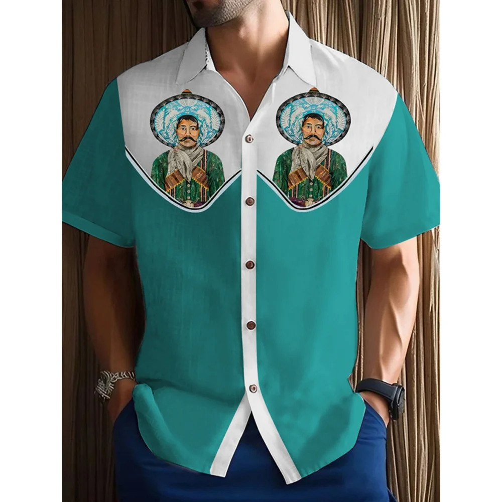 Men's Shirt Summer Casual Fashion Short Sleeved Shirt For Men Loose Breathable Hawaiian Shirt Man Casual Men's Clothing Top 2