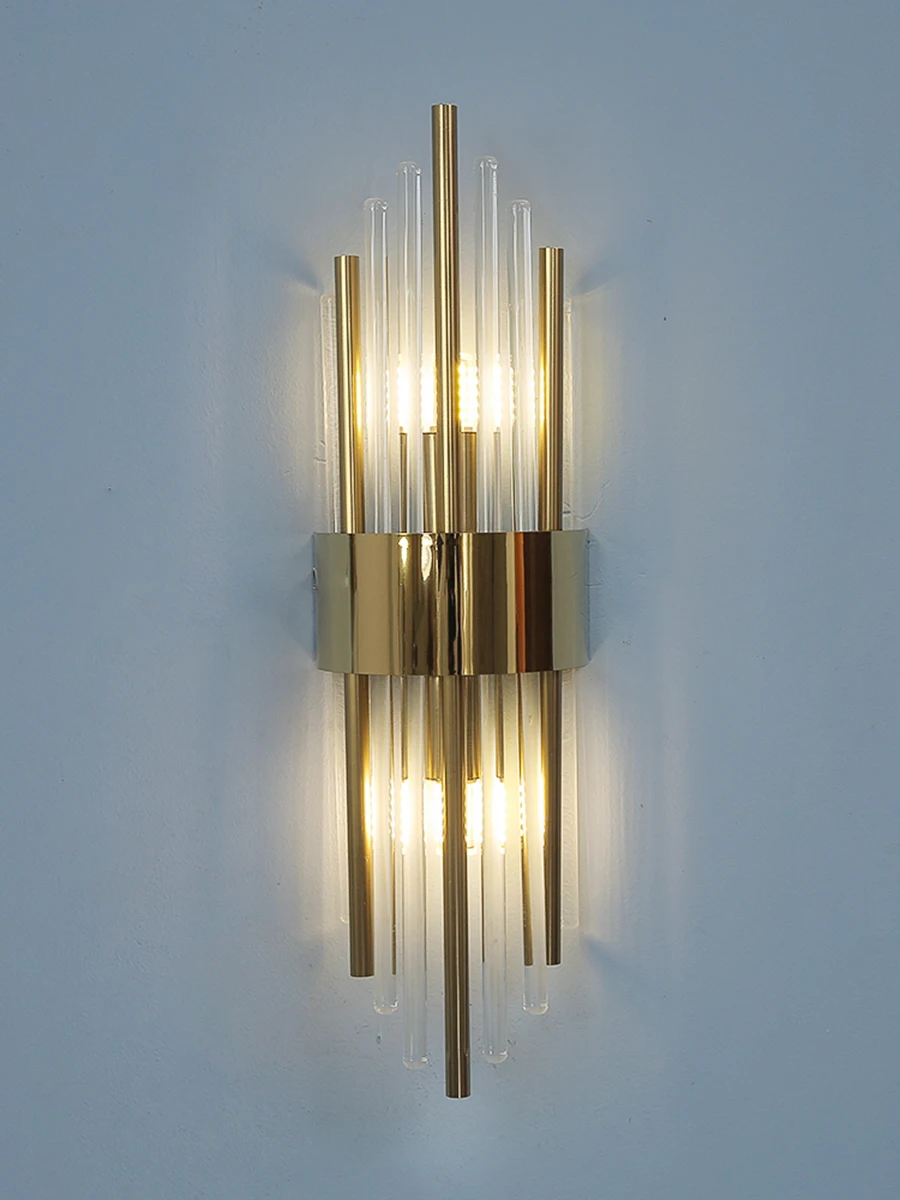 Light Luxury Wall Light Luxury Crystal Wall Lamp Decor for Living Room Bedroom Bedside FixturesTV Background Sconce Wall Lamps