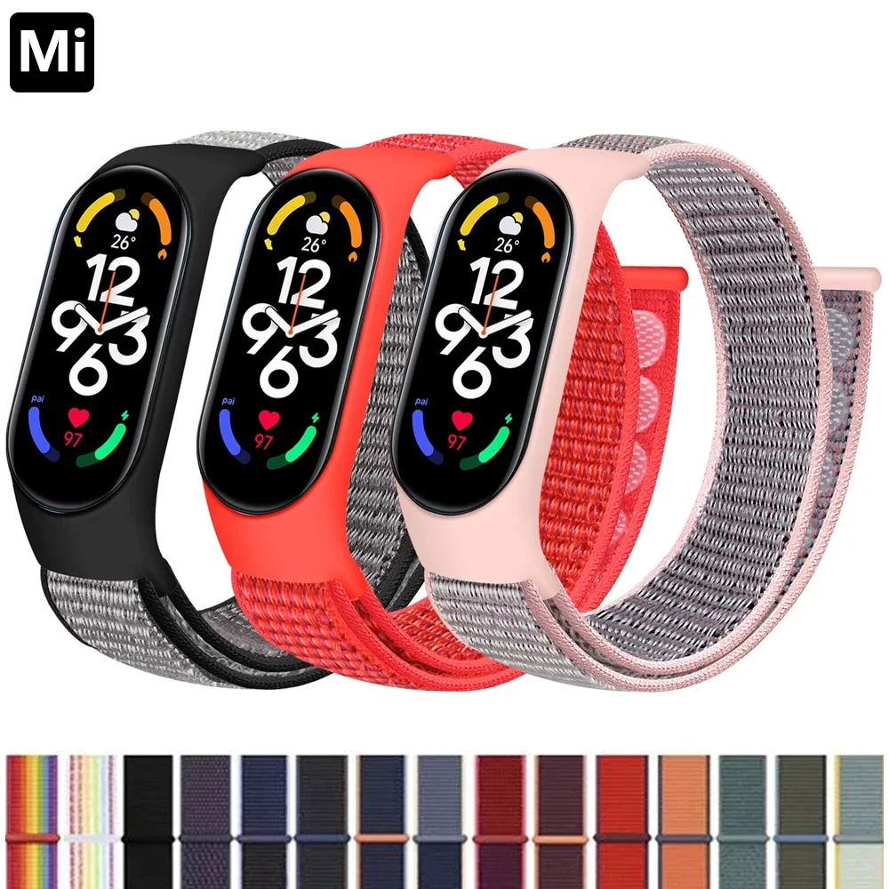 Nylon Sport Loop Armband für Xiaomi Mi Band 7 6 5 4 Ersatz-Armband Pulsera Correa Xiaomi Mi Band 3 4 5 6 7 – Detail 1