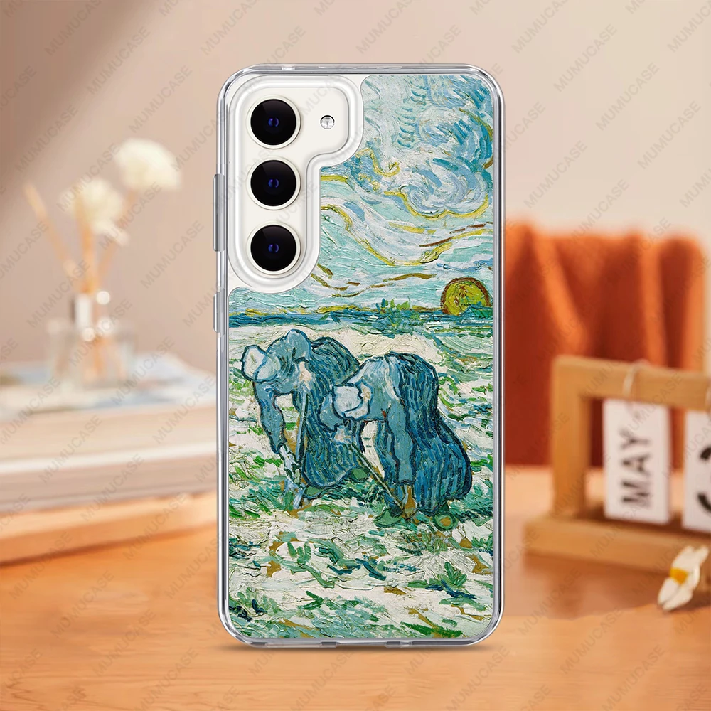 Dual-Layer Shockproof Protective Case with Van Gogh's Landscape Art Design