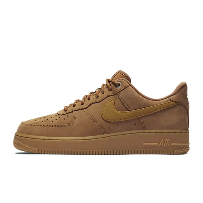Nike Air Force 1 Low Flax Wheat CJ9179-200 Anti-slip Low Top Thick Bottom Men's and Women's Board Shoes