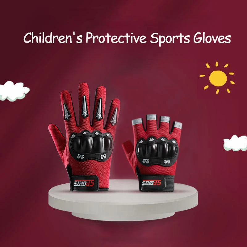 Cycling Kids Gloves for Boys Girls Hard Shell Protective Gloves Sports Fitness Climbing Skateboarding Children Anti Slip