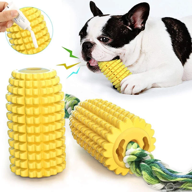 

HOT SALE Dog Toothbrush Chew Toys For Aggressive Chewers Durable Corn Dog Rope Toy Puppy Teething Indestructible Toys