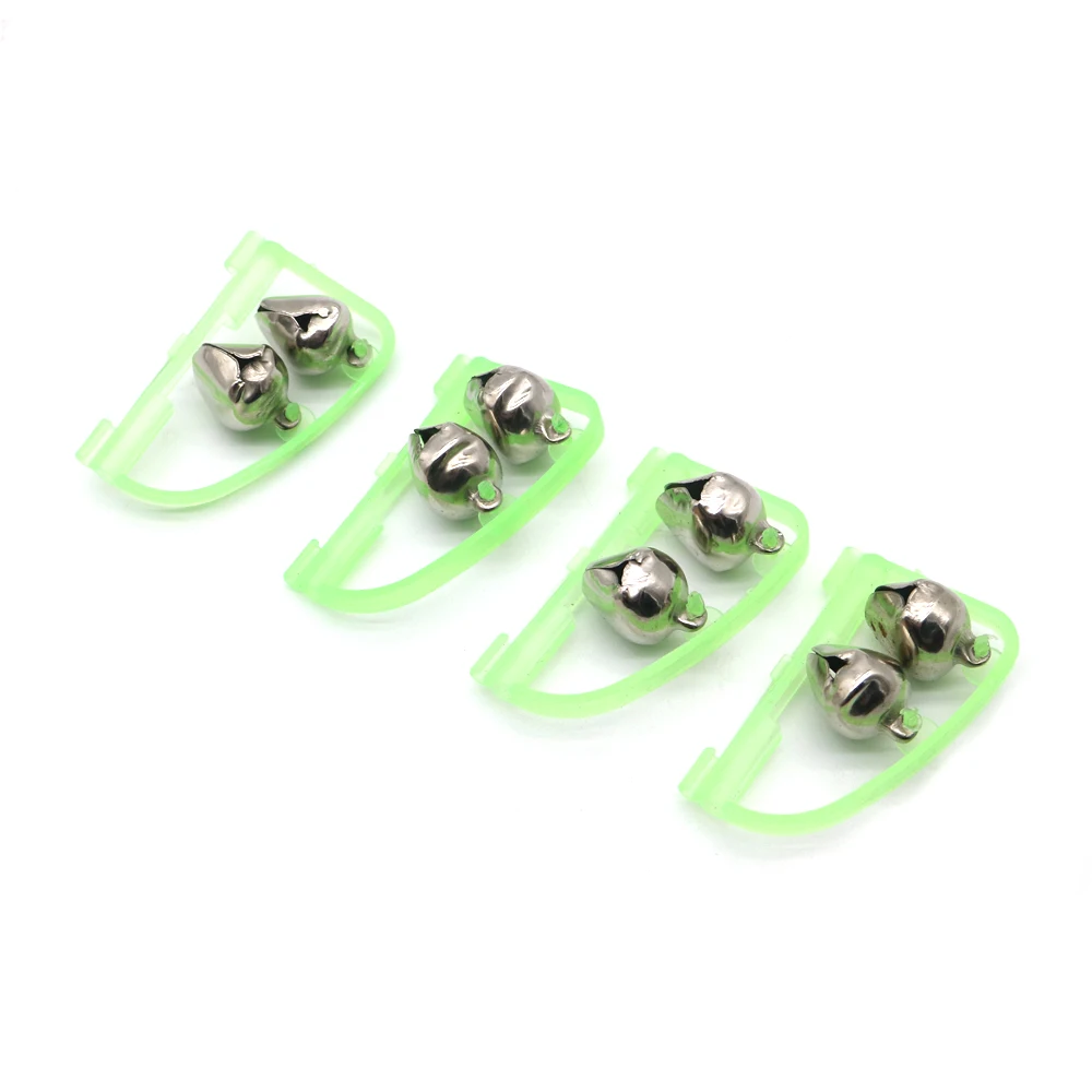 Luminous Light Twin Bells Clip On Night Fishing Rod Bite Alarm Portable Fishing Tackle Accessories 5Pcs